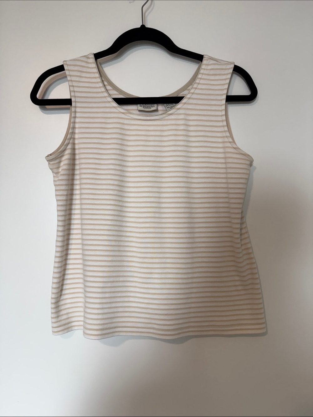 Classic Elements Cream and White Striped Tank